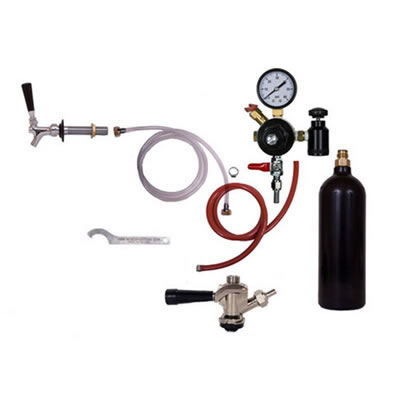Draft Beer Refrigerator Commercial Keg Kit - 1 Faucet - 20oz CO2 Cylinder